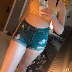 Tillys High Waisted Distressed Shorts